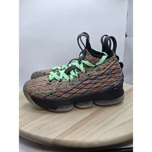 Youth Size 4Y Nike LeBron 15 Shoes Multicolor Flyknit Basketball 922811-901 Rare